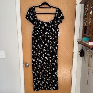 Old Navy Floral Black Dress